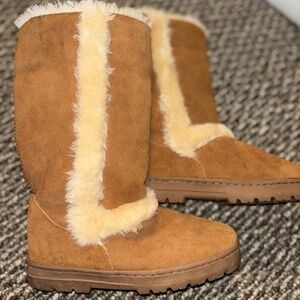 Style & Co. Womens Witty Leather Mid-Calf Cold Chestnut Winter Boots size 8